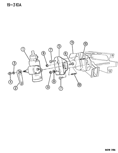 1996 Dodge Ram Wagon Gear & Mounting, Power Steering Diagram