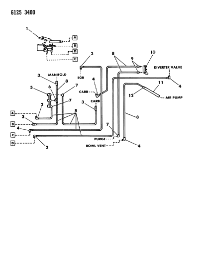 1986 Dodge Diplomat EGR Hose Harness Diagram 8