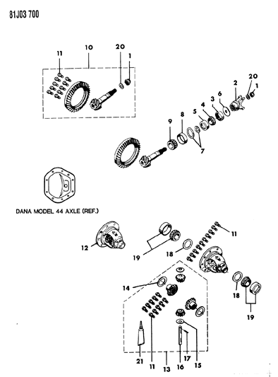 1986 Jeep Wrangler Differential & Gears Diagram 3