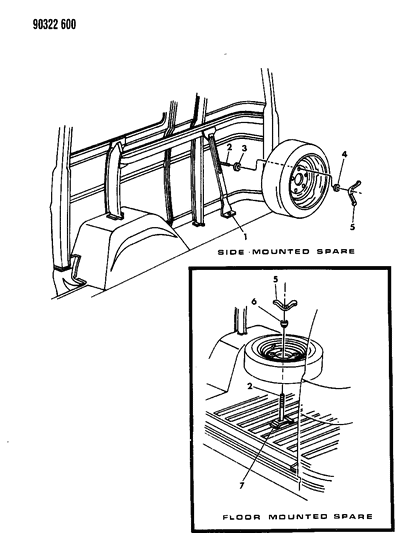 1992 Dodge Ram Van Carrier, Spare Wheel Diagram