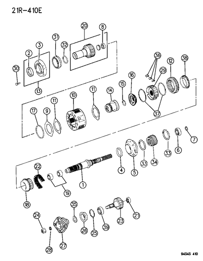 1996 Dodge Ram 1500 SPROCKET-Transfer Case Diagram for 4796908