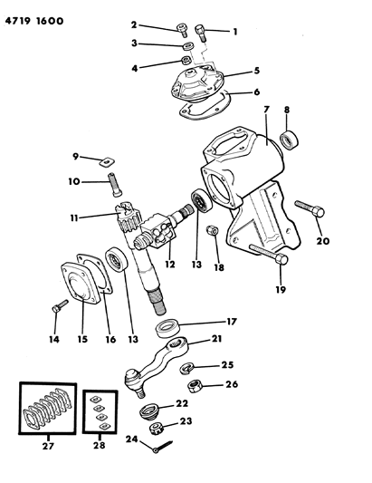 1984 Dodge Ram 50 Gear - Manual Steering Diagram