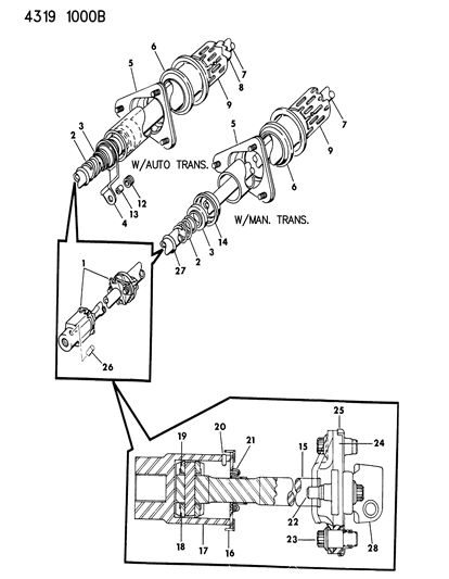 1984 Dodge W150 Column, Steering - Non-Tilt Lower Diagram 2