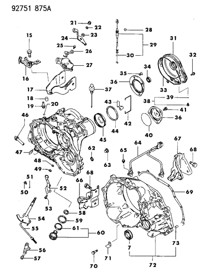 1992 Dodge Stealth Case & Miscellaneous Parts Diagram 4