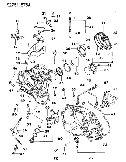 1993 Dodge Colt Bolt-HEXAGON FLANGE Head Diagram for MF140227