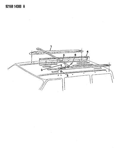 1992 Dodge Caravan SC/WFR.HD-Roof LUGG Rack Side Rail To Diagram for 6034640