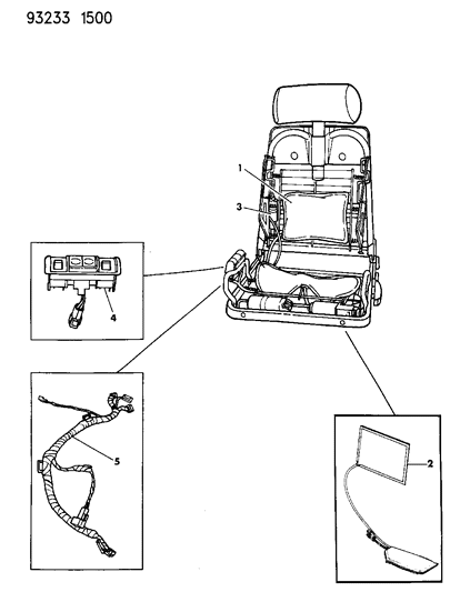 1993 Chrysler LeBaron Lumbar And Thigh Support - Electric J Body Trim Code Diagram
