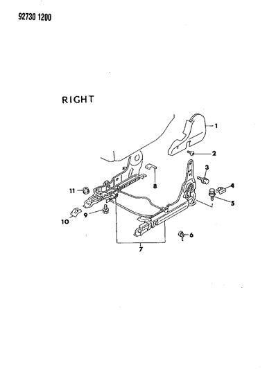 1994 Dodge Stealth Adjuster Manual And Attaching Parts Right Diagram