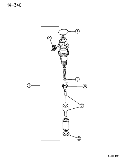 1995 Dodge Ram 1500 Injector-Fuel Diagram for R4761596