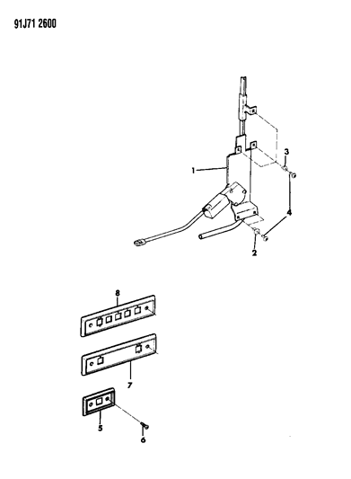 1991 Jeep Grand Wagoneer Regulator - Door Glass Diagram