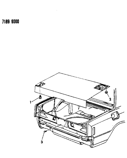 1987 Chrysler LeBaron Base Bumpers & Plugs Deck Lid Diagram