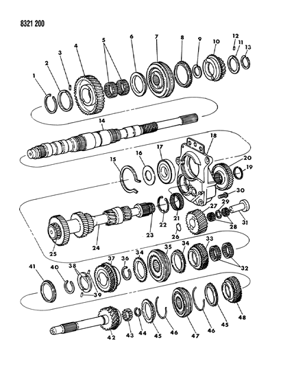 1988 Dodge Ramcharger Gear Train, Overdrive Diagram