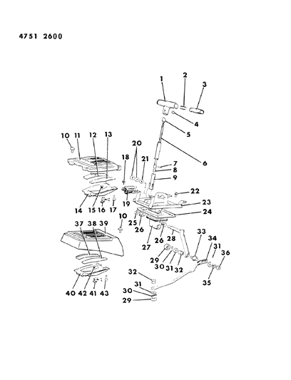 1984 Dodge Ram 50 Controls, Gearshift Diagram 2