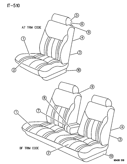 1995 Chrysler Concorde Front Seat Diagram 1