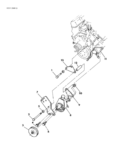 1985 Dodge D250 Pump Mounting - Power Steering Diagram 1