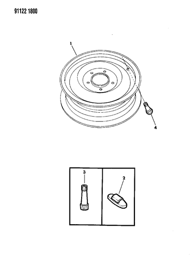 1991 Dodge Caravan Wheel Miscellaneous Diagram