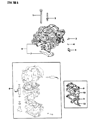 1987 Dodge Colt Carburetor & Gasket Set Diagram
