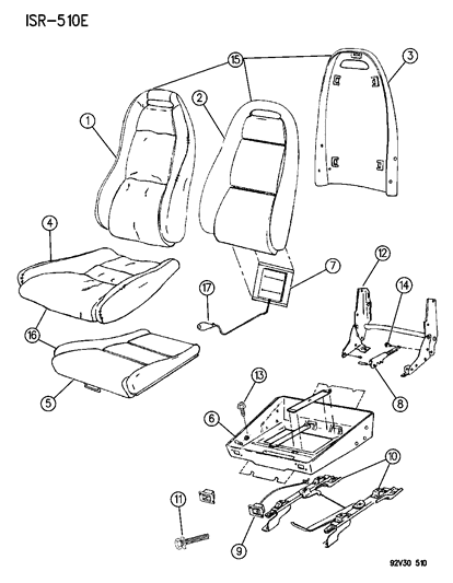 1993 Dodge Viper Front Seat Diagram