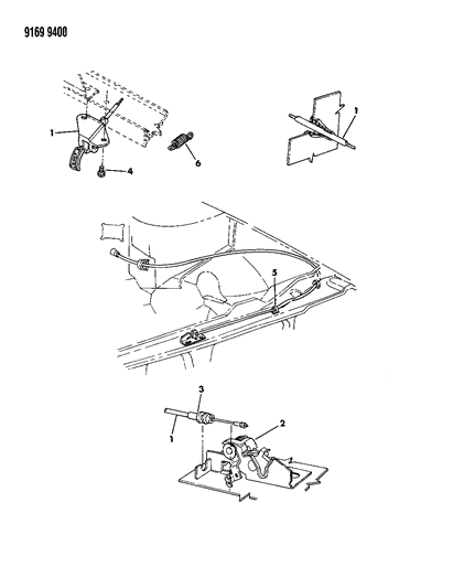 1989 Dodge Aries Hood Release Remote Control Diagram