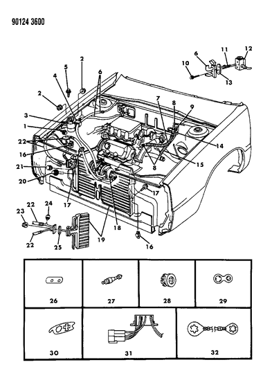 1990 Dodge Dynasty Plumbing - A/C & Heater Diagram 1