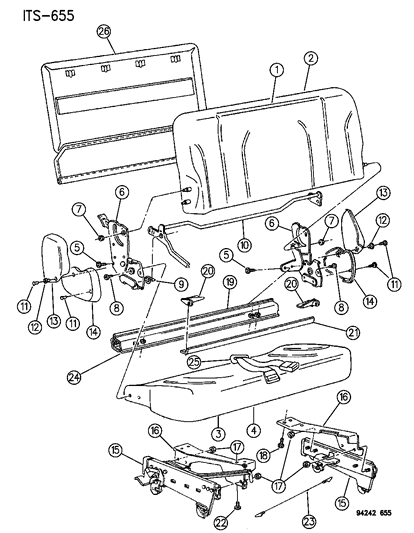 1994 Dodge Caravan St Belt-Rear St Inner Right Diagram for HS71PF6