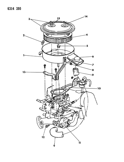 1987 Dodge Dakota Air Cleaner Diagram 1