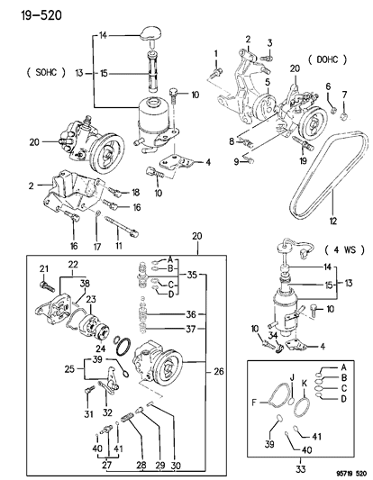 1995 Dodge Stealth Power Steering Pump Diagram