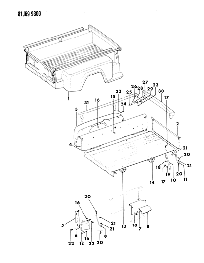 1985 Jeep J20 Panel-Assembly Diagram for J5752327