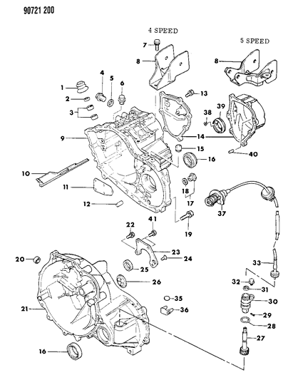 1990 Dodge Colt Case & Miscellaneous Parts Diagram