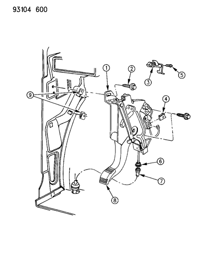 1993 Chrysler Town & Country Lever-Parking Brake(As Purchased) Diagram for 4683001