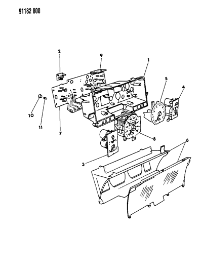 1991 Dodge Spirit Instrument Panel Cluster Diagram