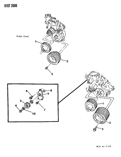 1989 Chrysler Fifth Avenue Drive Pulleys Diagram