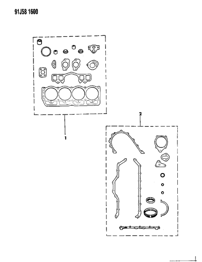 1993 Jeep Wrangler Gasket Pkg-ENGINE/UPPER Diagram for 83504346