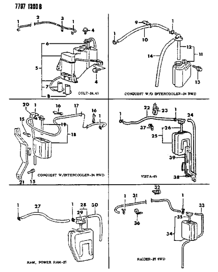 1988 Dodge Ram 50 Condenser Tanks Diagram