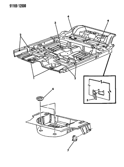 1991 Chrysler Imperial Floor Pan Plugs Diagram