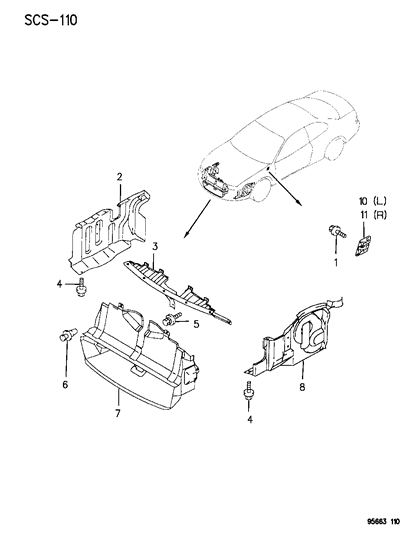 1995 Chrysler Sebring Panels - Loose Diagram