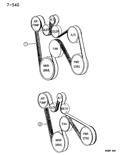 1996 Dodge Ram 3500 Drive Belts Diagram 2