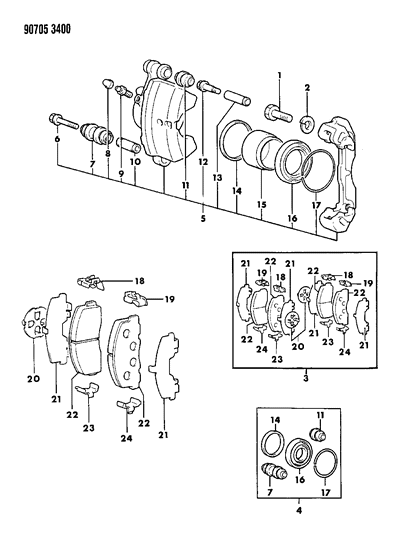 1990 Dodge Colt Front Brakes Diagram 1