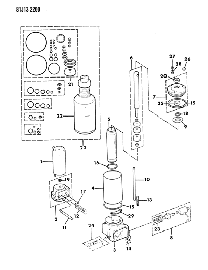 1986 Jeep Wrangler Snow Plow - Power Lift Unit Diagram