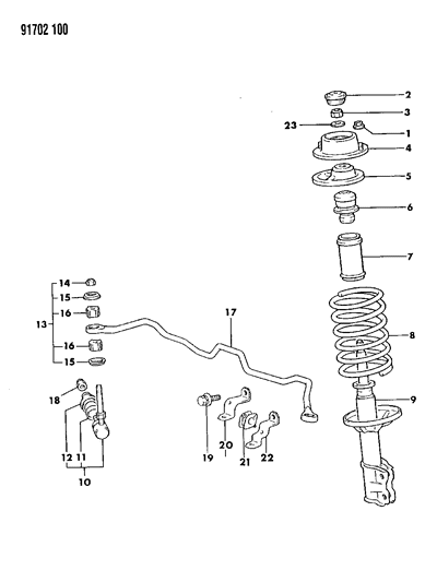 1991 Dodge Colt Suspension - Front Diagram 1