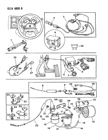 1986 Dodge Omni Switch And Lever, Auto Speed Control Tilt Strg. (5-1/2In) Diagram for 4342209