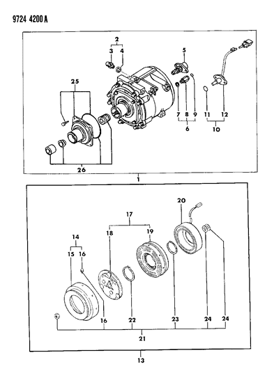 1989 Dodge Colt Air Conditioner Compressor Diagram