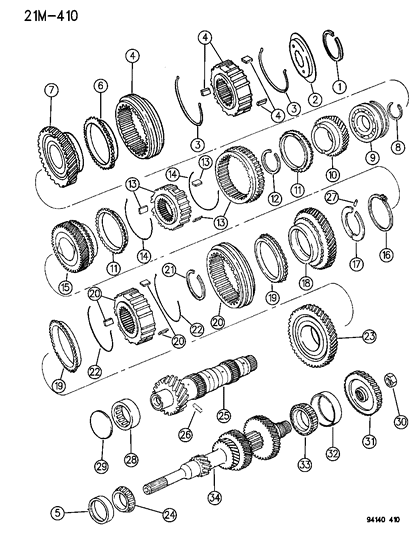 1994 Dodge Grand Caravan Gear Train Diagram