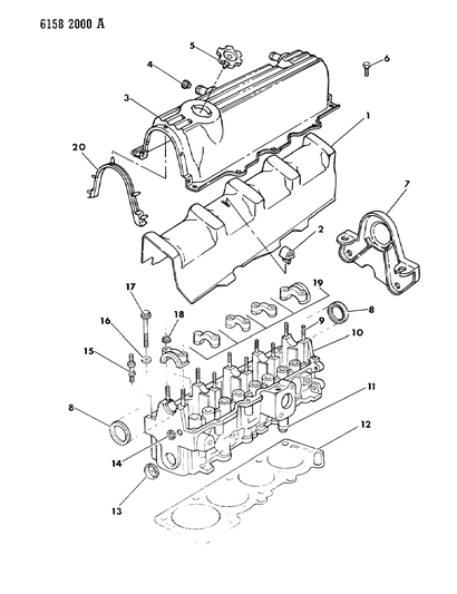 1986 Chrysler Town & Country Cylinder Head Diagram 2