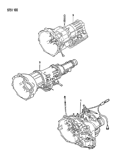 1989 Dodge Raider Transmission & Transaxle Assemblies Diagram