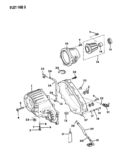 1991 Jeep Cherokee Case, Extension & Miscellaneous Parts Diagram 3