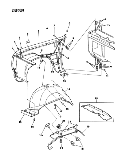 1988 Dodge Ramcharger Fender Front Diagram