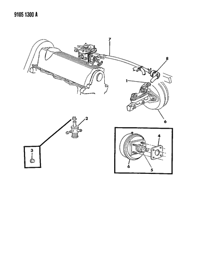 1989 Chrysler LeBaron GTC Booster, Power Brake Diagram