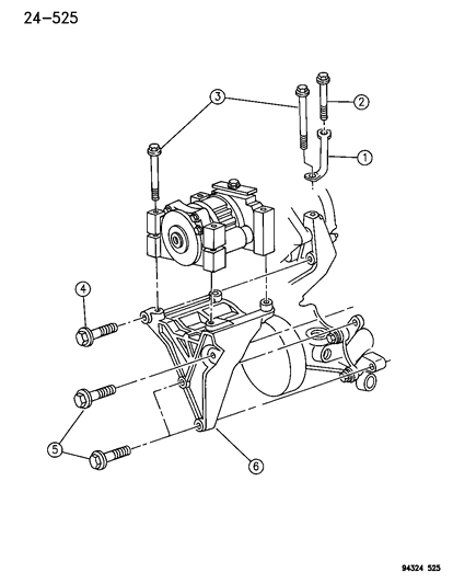 1996 Dodge Ram 3500 Mounting - A/C Compressor Diagram