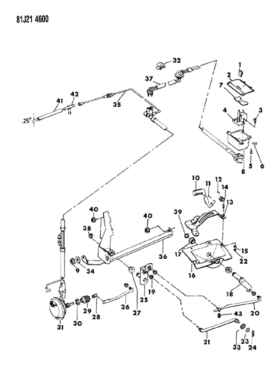 1986 Jeep Cherokee Controls, Transfer Case Shift Diagram 1